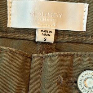 MOUSSY OLIVE GREEN PANTS WITH ADJUSTABLE DRAWSTRING ANKLE